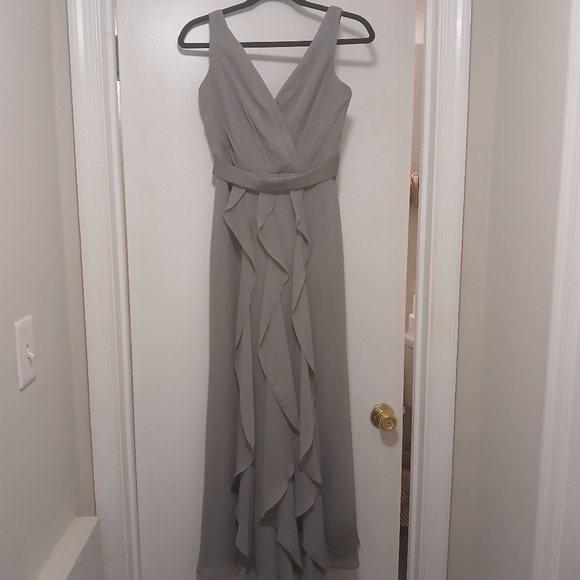 VERA WANG White Label MOH Bridesmaid Wedding Formal Ruffle Long Gown Dress-2 - Picture 1 of 16